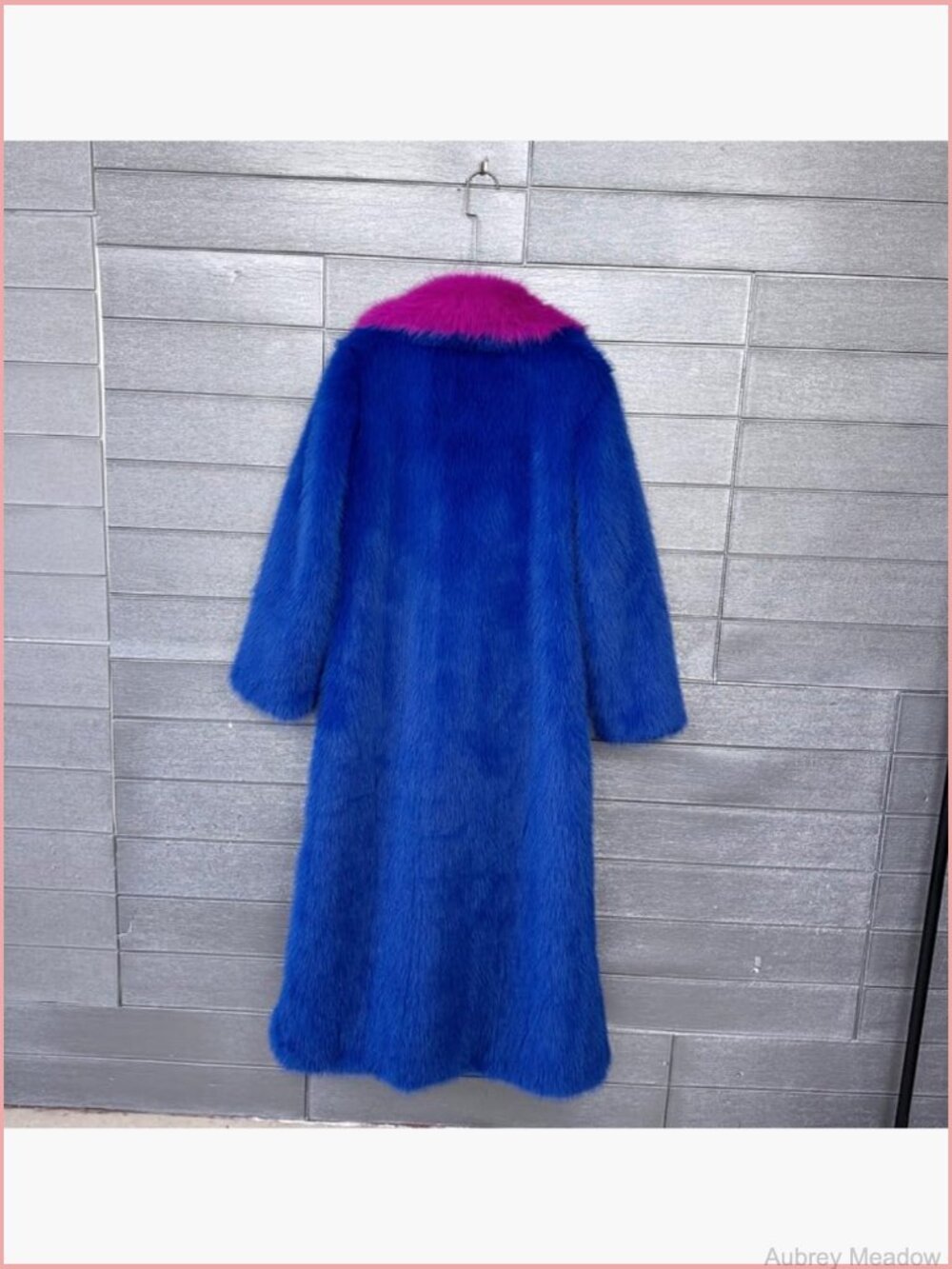 Faux Fur Long Coat - Warm Winter Overcoat with Shawl Collar - Picture 5 of 7